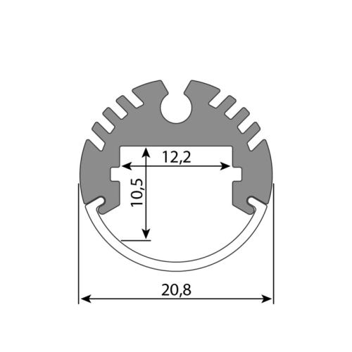 Závěsný hliníkový profil McLED ZX 21mm s mléčným difuzorem 2m ML-761.007.07.2