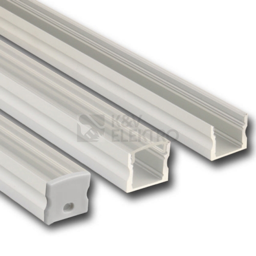 Přisazený hliníkový profil McLED PS 17x15mm s čirým difuzorem 2m ML-761.007.43.2