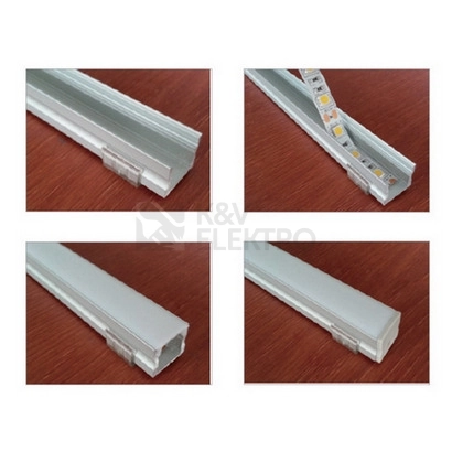 Obrázek produktu Přisazený hliníkový profil McLED PS 17x15mm s čirým difuzorem 2m ML-761.007.43.2 2