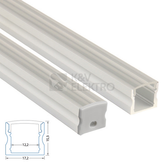 Obrázek produktu Přisazený hliníkový profil McLED PS 17x15mm s čirým difuzorem 2m ML-761.007.43.2 4