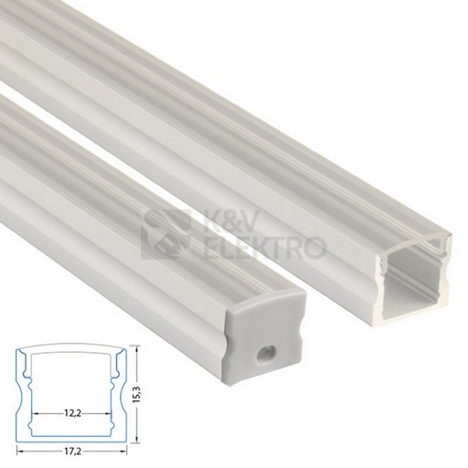 Obrázek produktu Přisazený hliníkový profil McLED PS 17x15mm s čirým difuzorem 2m ML-761.007.43.2 5
