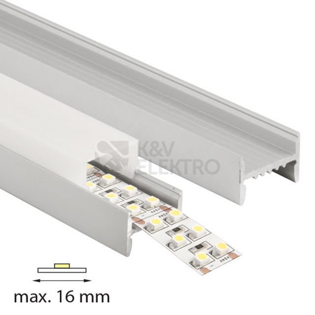 Obrázek produktu Přisazený hliníkový profil McLED PB se skrytými sponami s mléčným difuzorem 2m ML-761.009.02.2 1
