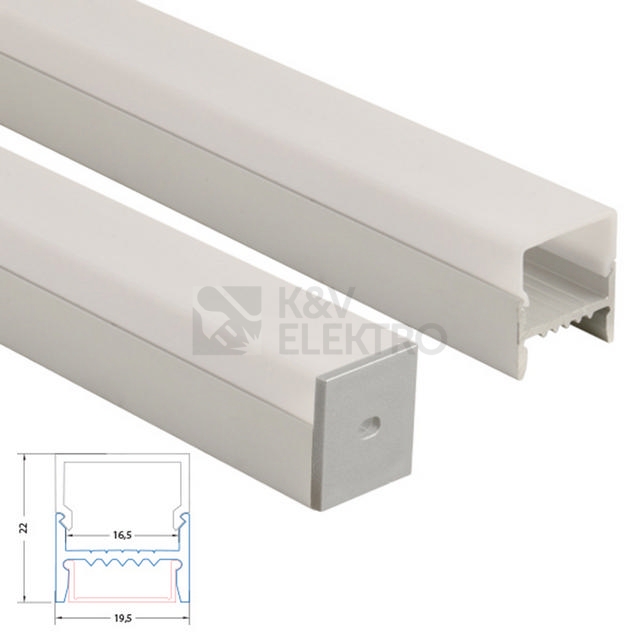 Obrázek produktu Přisazený hliníkový profil McLED PB se skrytými sponami s mléčným difuzorem 2m ML-761.009.02.2 4