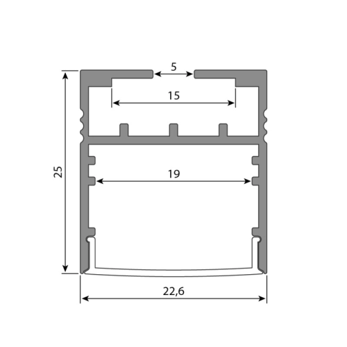 Závěsný hliníkový profil McLED ZN 23x25mm s matným difuzorem 2m ML-761.009.07.2