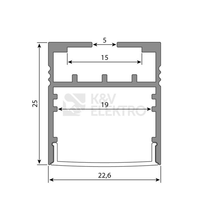 Obrázek produktu Závěsný hliníkový profil McLED ZN 23x25mm s matným difuzorem 2m ML-761.009.07.2 4
