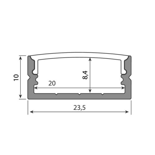 Přisazený hliníkový profil McLED PF 24x10mm s matným difuzorem 2m ML-761.009.43.2 (obrázek 3)