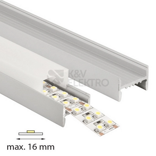 Obrázek produktu Přisazený hliníkový profil McLED PB se skrytými sponami s matným difuzorem 1m ML-761.010.02.1 3
