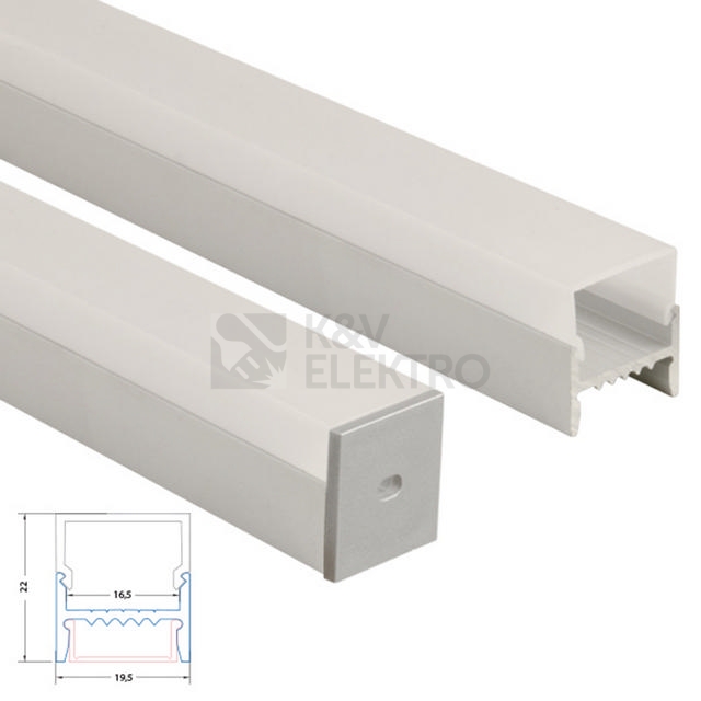 Obrázek produktu Přisazený hliníkový profil McLED PB se skrytými sponami s matným difuzorem 1m ML-761.010.02.1 4