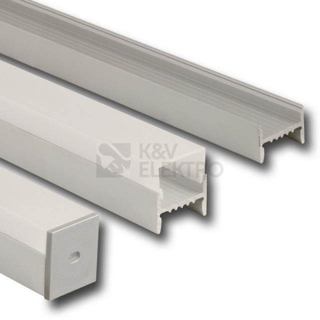 Obrázek produktu Přisazený hliníkový profil McLED PB se skrytými sponami s matným difuzorem 1m ML-761.010.02.1 7