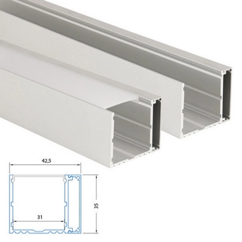 Nástěnný hliníkový profil McLED NV 43x35mm s mléčným difuzorem 2m ML-761.010.07.2 (obrázek 3)