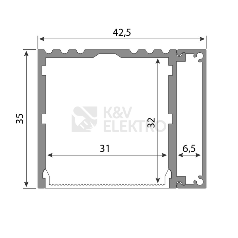 Obrázek produktu Nástěnný hliníkový profil McLED NV 43x35mm s mléčným difuzorem 2m ML-761.010.07.2 4