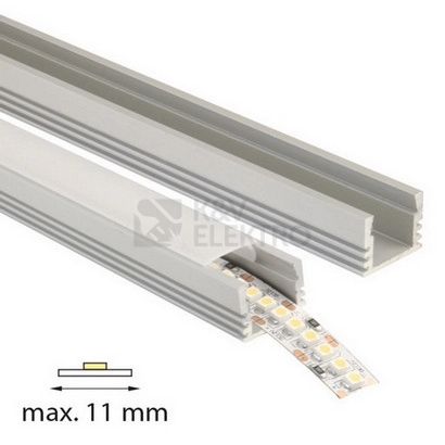 Obrázek produktu Přisazený hliníkový profil McLED PP 16x13mm s matným difuzorem 1m ML-761.013.02.1 2