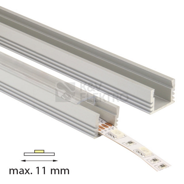 Obrázek produktu Přisazený hliníkový profil McLED PP 16x13mm s čirým difuzorem 2m ML-761.014.02.2 1