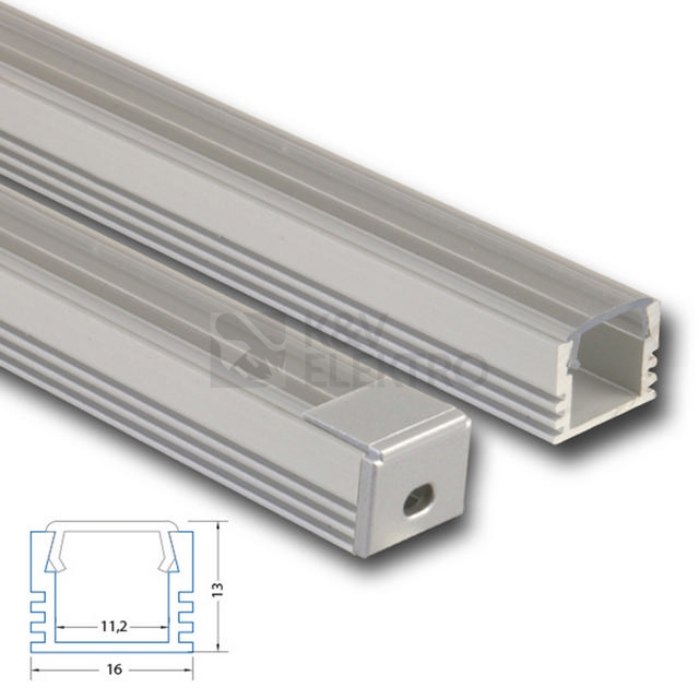 Obrázek produktu Přisazený hliníkový profil McLED PP 16x13mm s čirým difuzorem 2m ML-761.014.02.2 3