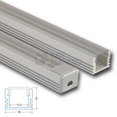 Obrázek produktu Přisazený hliníkový profil McLED PP 16x13mm s čirým difuzorem 2m ML-761.014.02.2 4