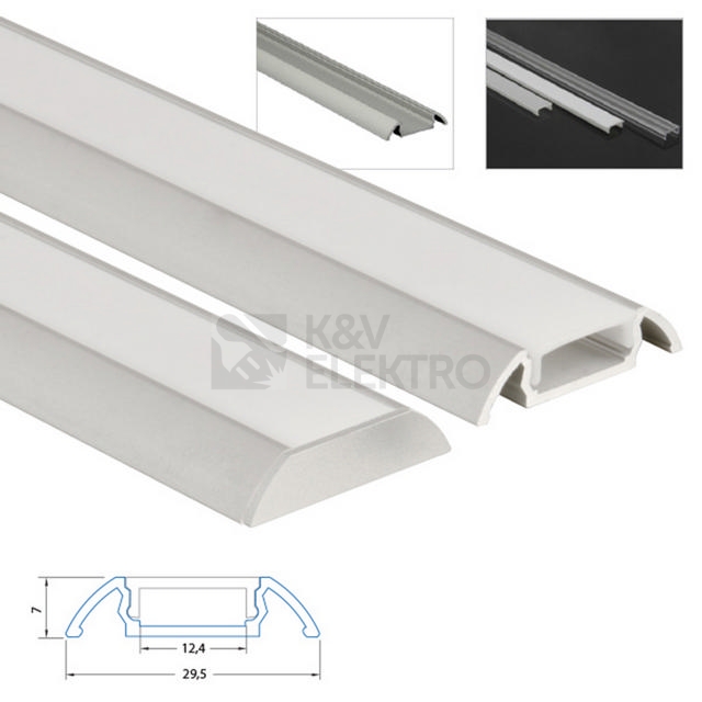 Obrázek produktu Přisazený hliníkový profil McLED PX 30x7mm s mléčným difuzorem 2m ML-761.015.02.2 3