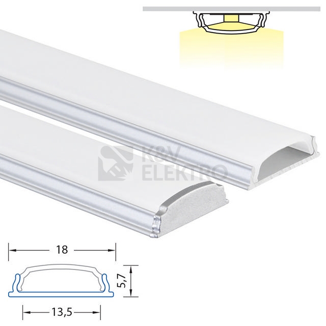 Obrázek produktu Speciální hliníkový profil McLED SF ohebný s mléčným difuzorem 2m ML-761.015.07.2 3