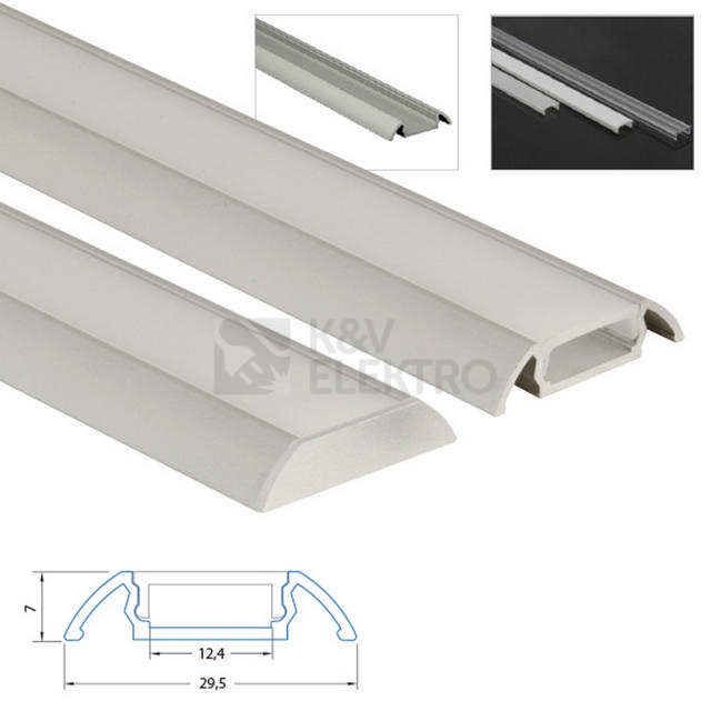 Obrázek produktu Přisazený hliníkový profil McLED PX 30x7mm s matným difuzorem 2m ML-761.016.02.2 3