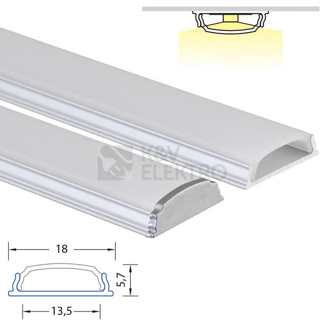 Obrázek produktu Speciální hliníkový profil McLED SF ohebný s matným difuzorem 2m ML-761.016.07.2 3