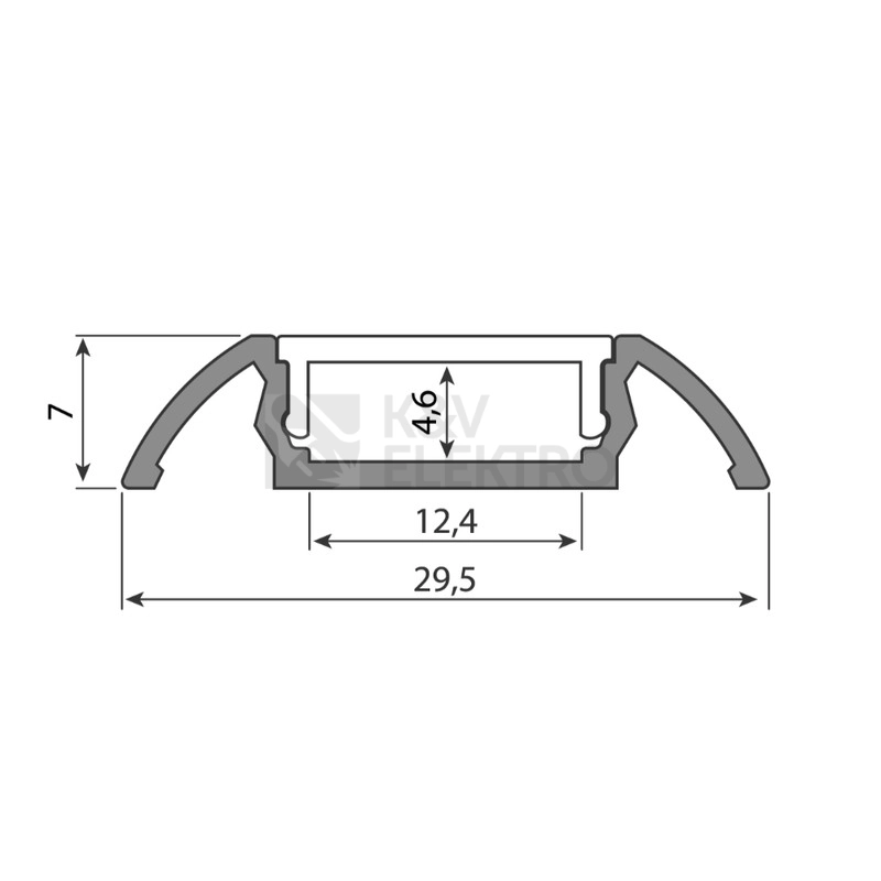 Obrázek produktu Přisazený hliníkový profil McLED PX 30x7mm s čirým difuzorem 2m ML-761.017.02.2 1