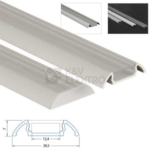 Obrázek produktu Přisazený hliníkový profil McLED PX 30x7mm s čirým difuzorem 2m ML-761.017.02.2 3