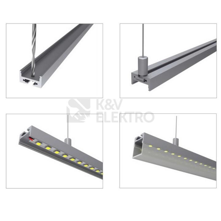 Obrázek produktu  Závěsný hliníkový profil McLED ZQ 20x27mm s mléčným difuzorem 2m ML-761.017.43.2 1