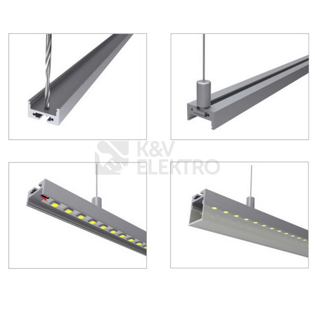 Obrázek produktu  Závěsný hliníkový profil McLED ZQ 20x27mm s mléčným difuzorem 2m ML-761.017.43.2 5