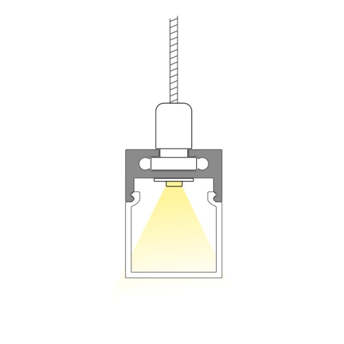 Závěsný hliníkový profil McLED ZR 20x27mm s mléčným difuzorem 1m ML-761.018.43.1