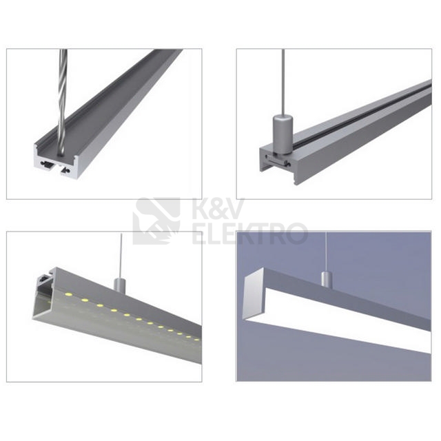 Obrázek produktu Závěsný hliníkový profil McLED ZR 20x27mm s mléčným difuzorem 2m ML-761.018.43.2 5