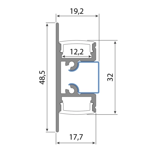 Nástěnný hliníkový profil McLED NS 18x49mm s mléčným difuzorem 1m ML-761.019.43.1 (obrázek 6)