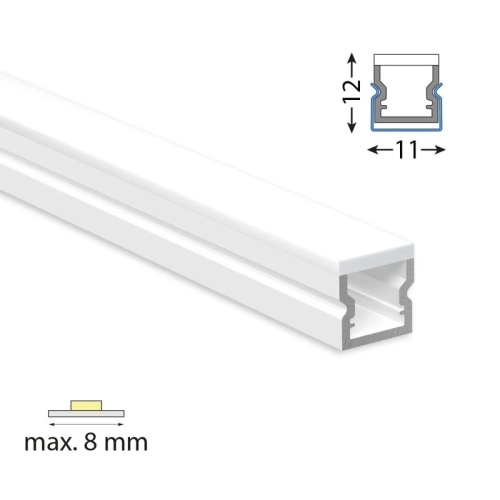 Speciální PMMA vlhkotěsný profil McLED SP s mléčným difuzorem 2m ML-761.023.43.2
