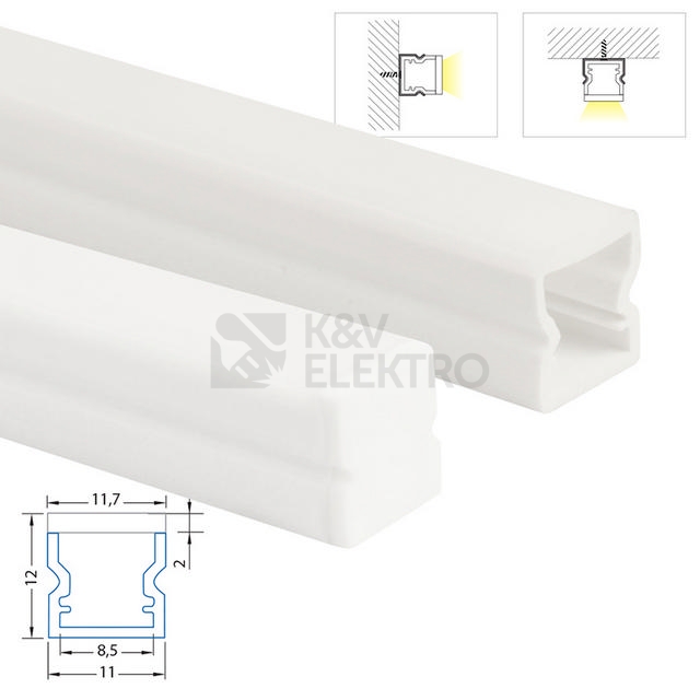 Obrázek produktu Speciální PMMA vlhkotěsný profil McLED SP s mléčným difuzorem 2m ML-761.023.43.2 3