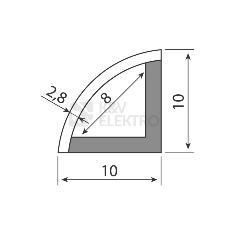 Obrázek produktu Speciální PMMA vlhkotěsný rohový profil McLED SC s mléčným difuzorem 2m ML-761.024.43.2 1