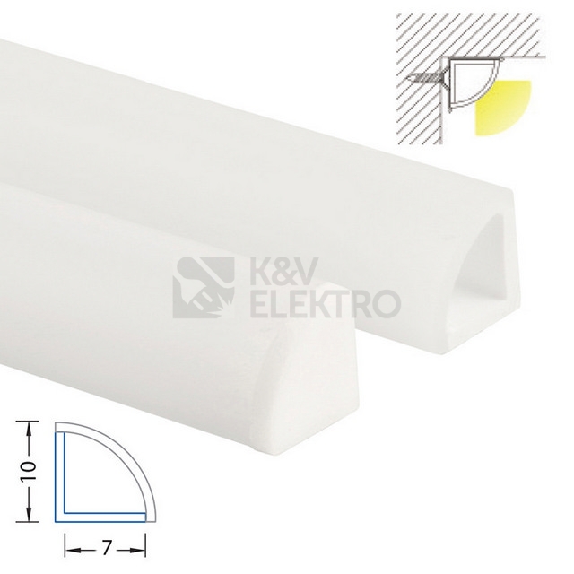 Obrázek produktu Speciální PMMA vlhkotěsný rohový profil McLED SC s mléčným difuzorem 2m ML-761.024.43.2 3