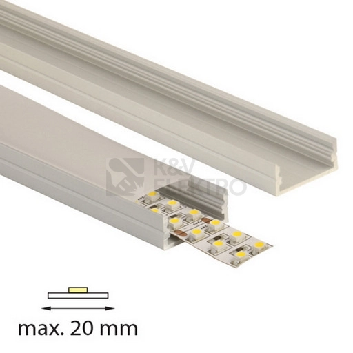 Obrázek produktu Přisazený hliníkový profil McLED PF 24x10mm s čirým difuzorem 1m ML-761.025.43.1 2