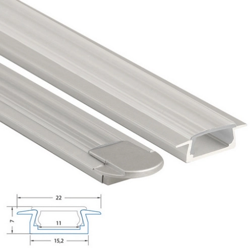 Vestavný hliníkový profil McLED VR 22x7mm s čirým difuzorem 1m ML-761.026.02.1 (obrázek 3)