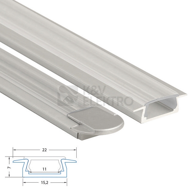 Obrázek produktu Vestavný hliníkový profil McLED VR 22x7mm s čirým difuzorem 1m ML-761.026.02.1 5