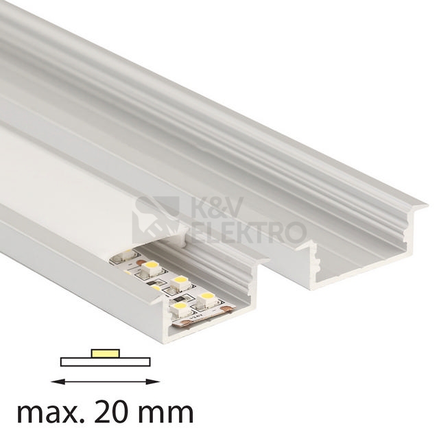 Obrázek produktu Vestavný hliníkový profil McLED VD 30x10mm s mléčným difuzorem 2m ML-761.026.43.2 2