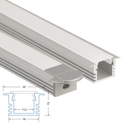 Vestavný hliníkový profil McLED VL 22x13mm s mléčným difuzorem 2m ML-761.032.02.2 (obrázek 4)