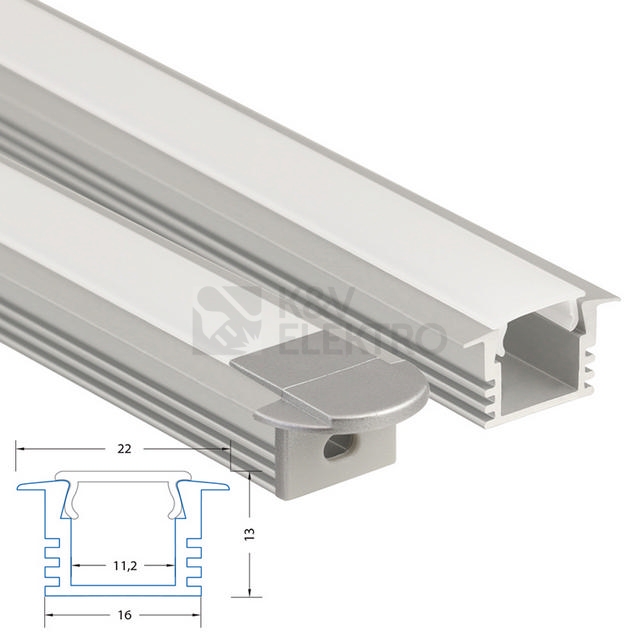 Obrázek produktu  Vestavný hliníkový profil McLED VL 22x13mm s mléčným difuzorem 2m ML-761.032.02.2 4