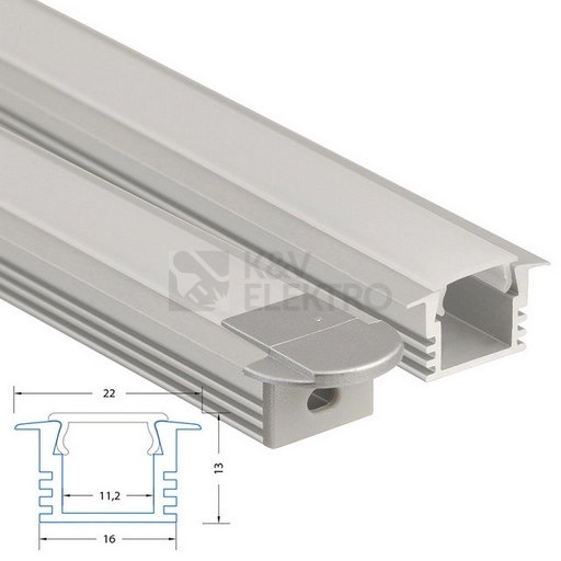 Obrázek produktu Vestavný hliníkový profil McLED VL 22x13mm s matným difuzorem 2m ML-761.033.02.2 5