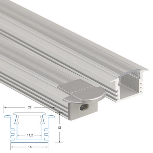 Vestavný hliníkový profil McLED VL 22x13mm s čirým difuzorem 1m ML-761.034.02.1 (obrázek 5)