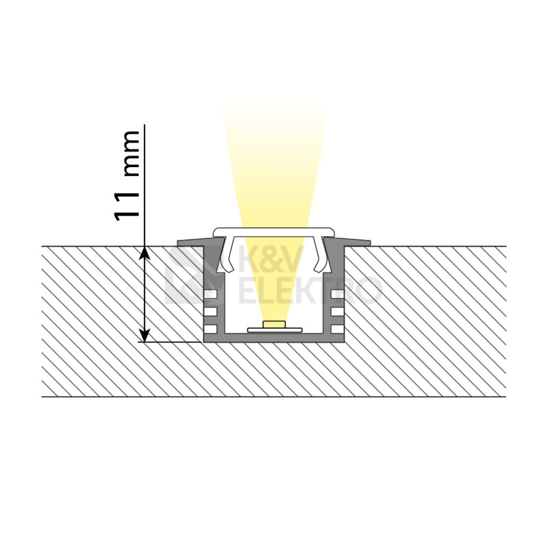 Obrázek produktu Vestavný hliníkový profil McLED VL 22x13mm s čirým difuzorem 1m ML-761.034.02.1 2