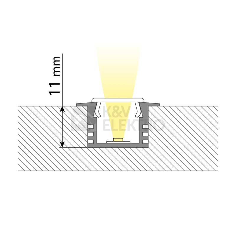Obrázek produktu Vestavný hliníkový profil McLED VL 22x13mm s čirým difuzorem 2m ML-761.034.02.2 1