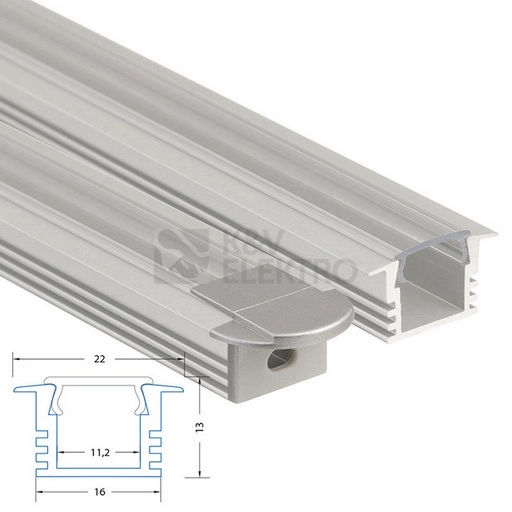 Obrázek produktu Vestavný hliníkový profil McLED VL 22x13mm s čirým difuzorem 2m ML-761.034.02.2 2