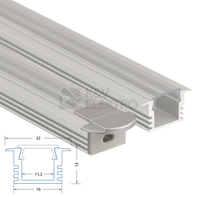 Obrázek produktu Vestavný hliníkový profil McLED VL 22x13mm s čirým difuzorem 2m ML-761.034.02.2 5