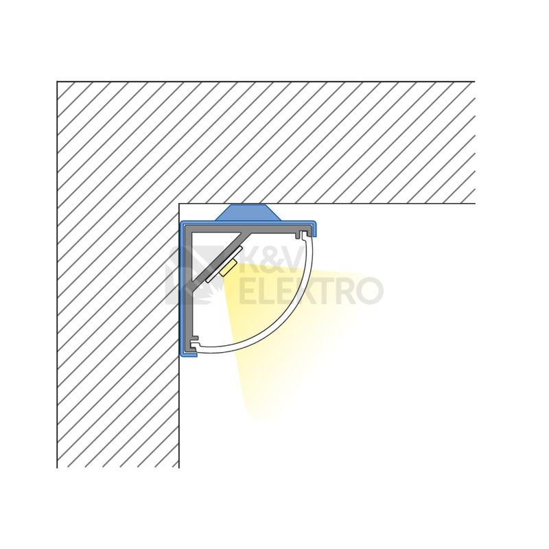 Obrázek produktu Rohový hliníkový profil McLED RS 16x16mm s čirým difuzorem 1m ML-761.043.02.1 0