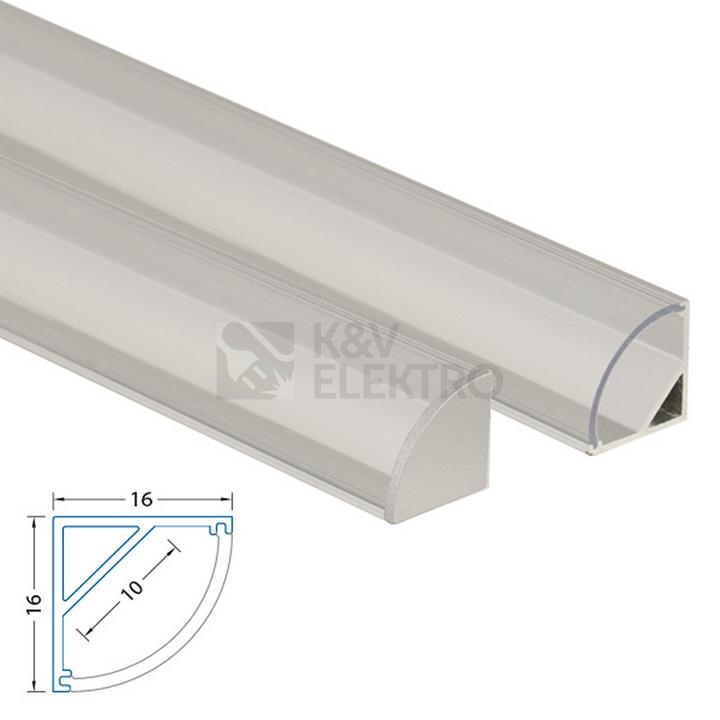 Obrázek produktu Rohový hliníkový profil McLED RS 16x16mm s čirým difuzorem 1m ML-761.043.02.1 3