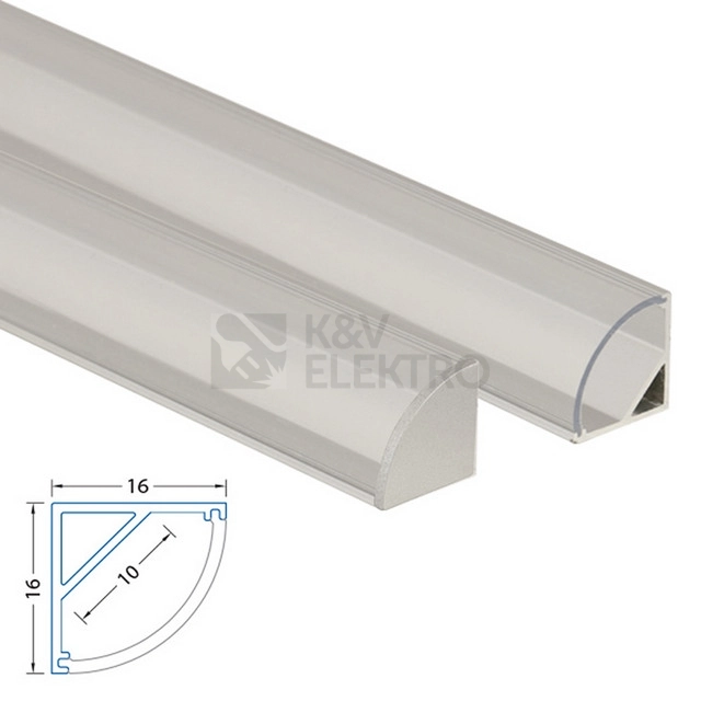 Obrázek produktu Rohový hliníkový profil McLED RS 16x16mm s čirým difuzorem 1m ML-761.043.02.1 6