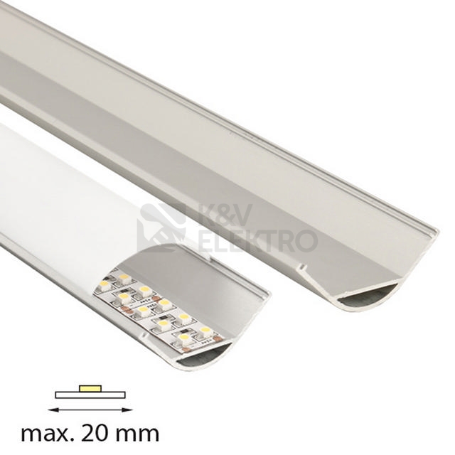 Obrázek produktu Rohový hliníkový profil McLED RL 30x30mm s mléčným difuzorem 2m ML-761.044.02.2 2